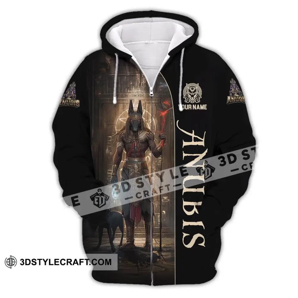 Unisex Shirt Custom Name Anubis Polo Long Sleeve Gift Zipper Hoodie / S T-Shirt