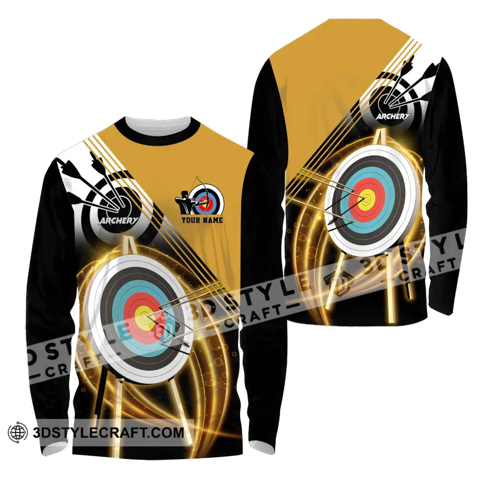 Unisex Shirt - Custom Name Darts Hit The Target Long Sleeve / S T-Shirt