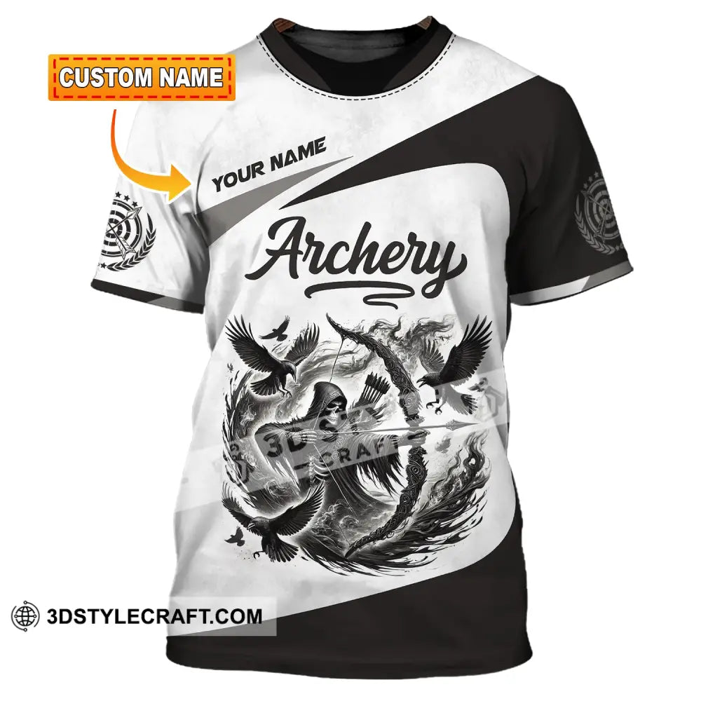 Unisex Shirt Custom Name Archery Polo Long Sleeve Love T-Shirt T-Shirt