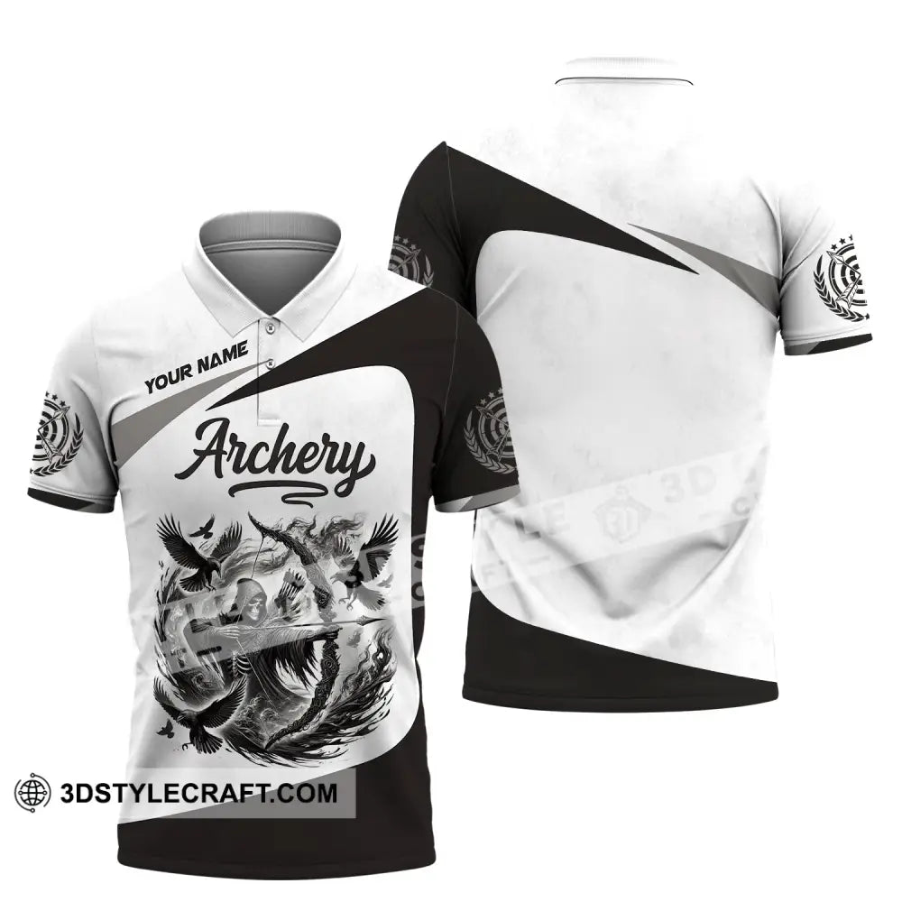 Unisex Shirt Custom Name Archery Polo Long Sleeve Love T-Shirt / S T-Shirt