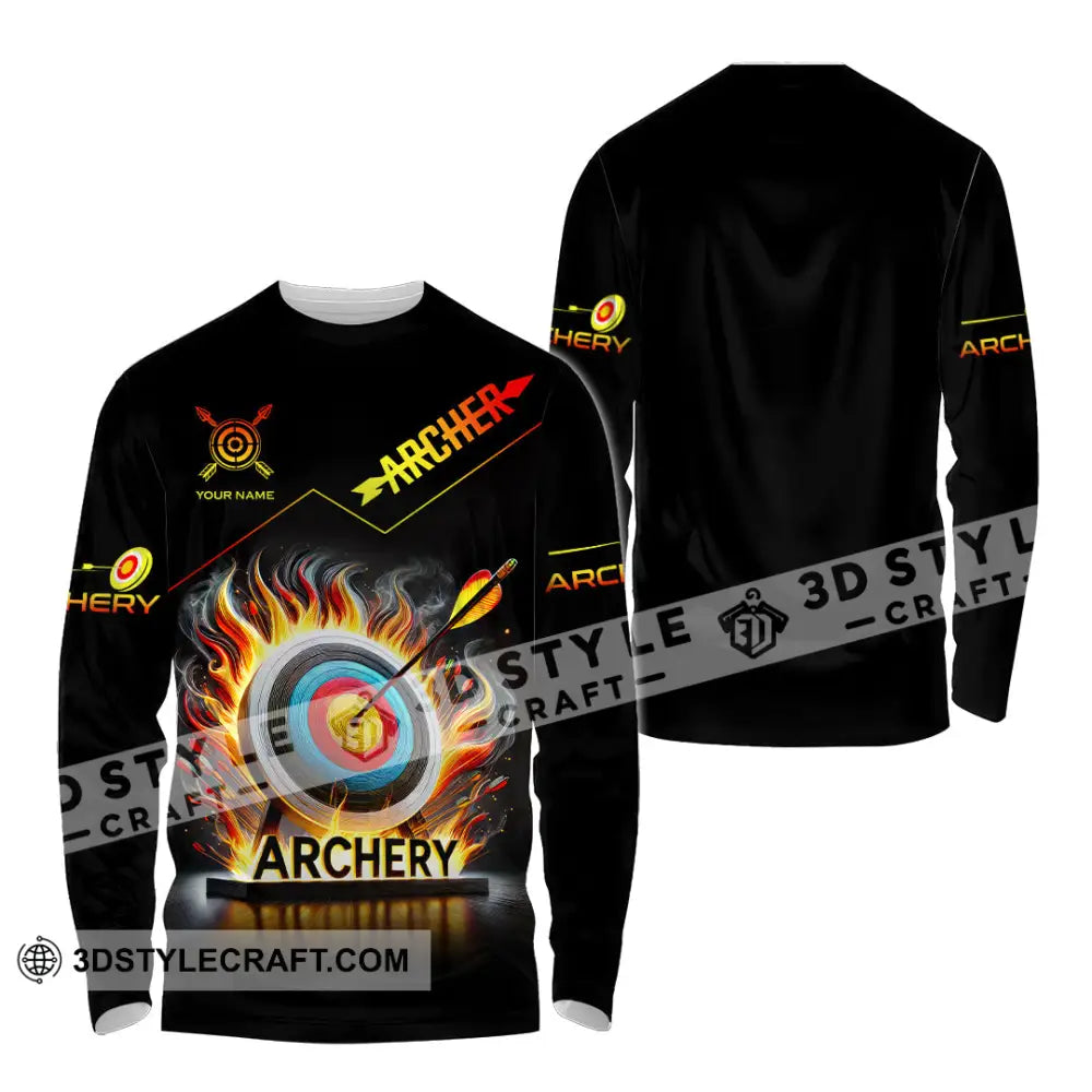 Unisex Shirt Custom Name Archery T-Shirt Archer Hoodie Long Sleeve Gift For Lovers / S T-Shirt