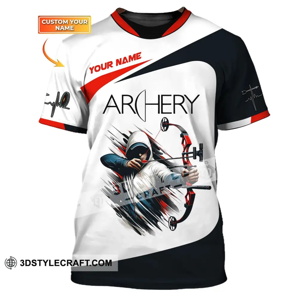 Unisex Shirt Custom Name Archery T-Shirt Polo Gifts For Lovers