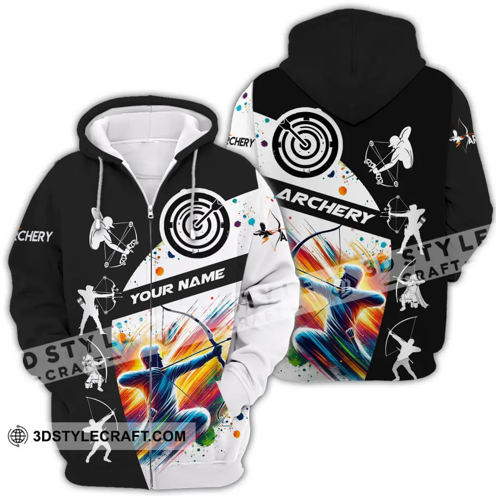 Unisex Shirt - Custom Name Archery Zipper Hoodie / S T-Shirt