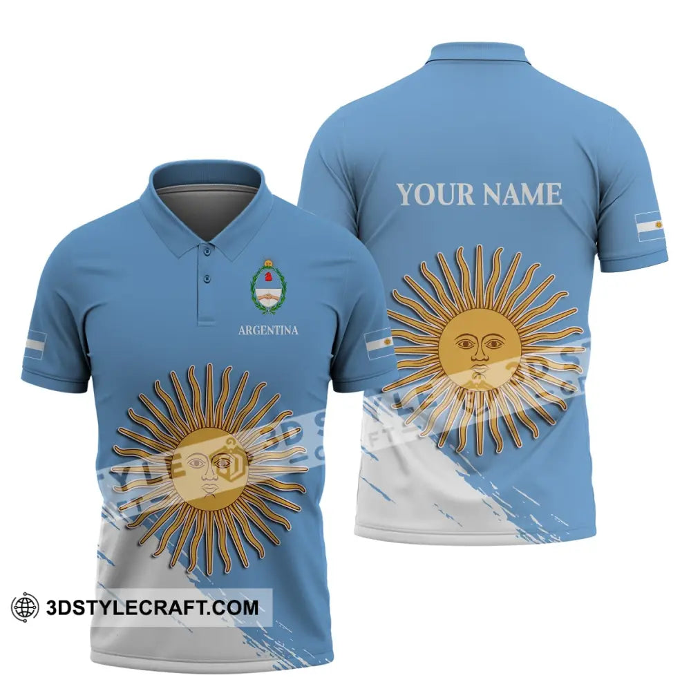 Unisex Shirt - Custom Name Argentina Football Fifa World Cup Champions Polo / S T-Shirt