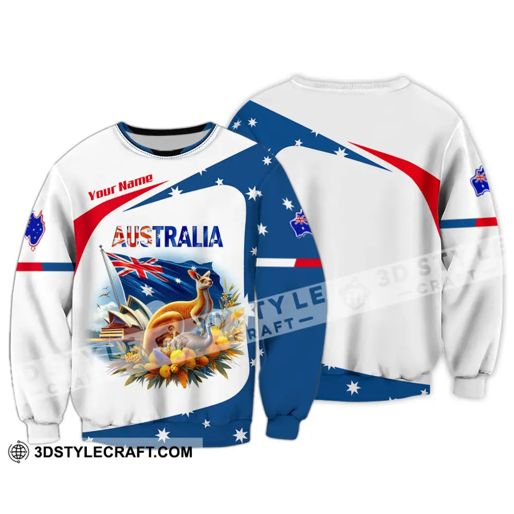 Unisex Shirt Custom Name Australia Lover Polo Long Sleeve Gift / S T-Shirt