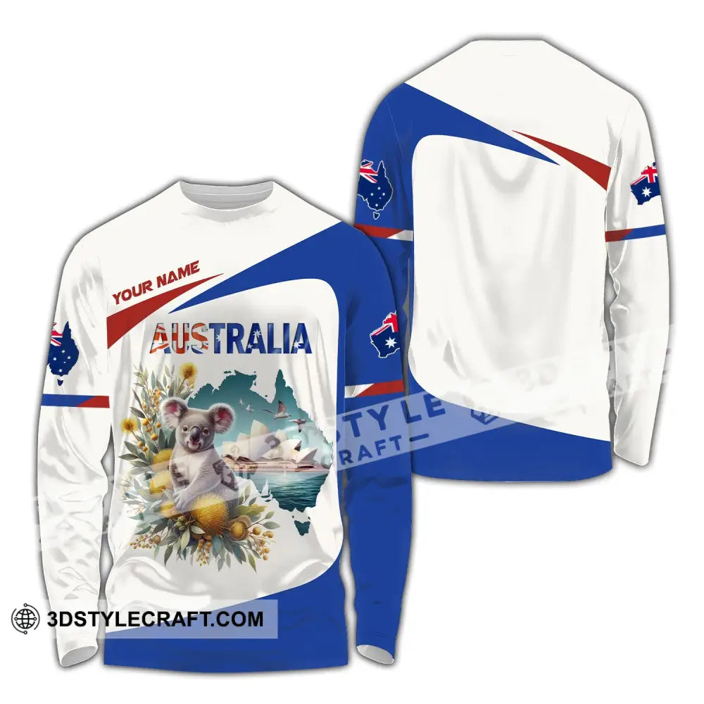 Unisex Shirt Custom Name Australia Polo Long Sleeve Australian Gift / S T-Shirt