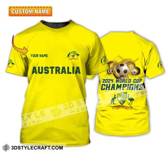 Unisex Shirt - Custom Name Shirt - Australian Cricket Team Champions ICC World Cup Shirt style option 1