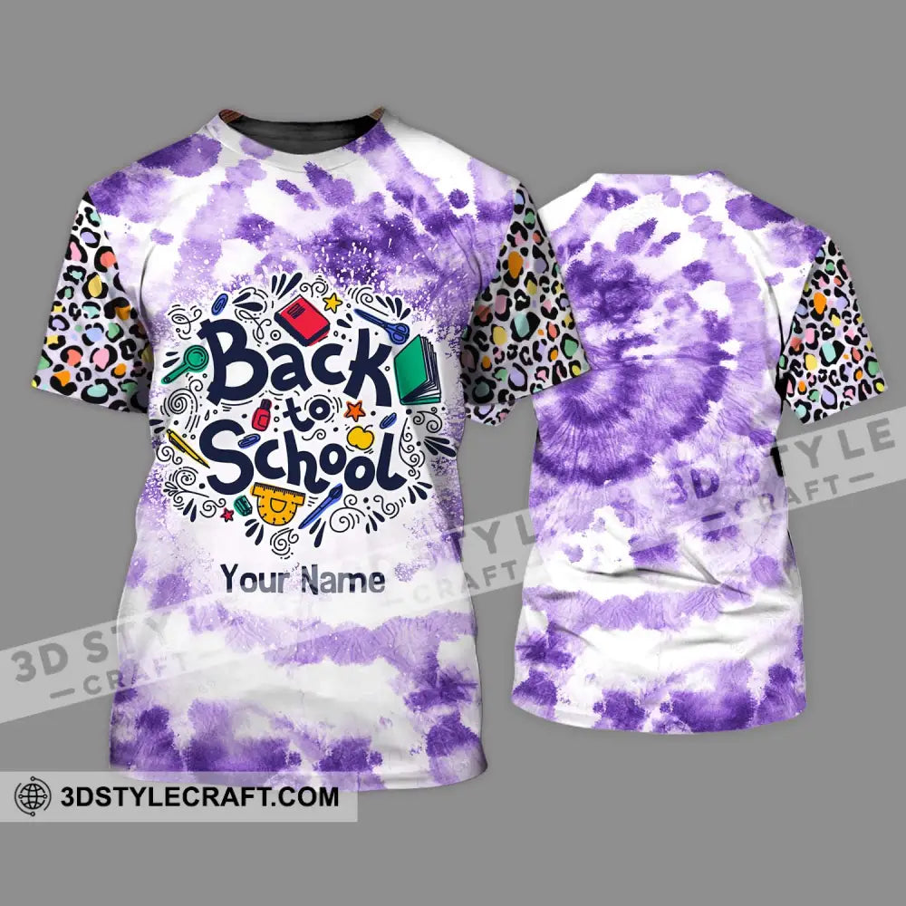 Unisex Shirt - Custom Name Back To School Purple T-Shirt / S T-Shirt