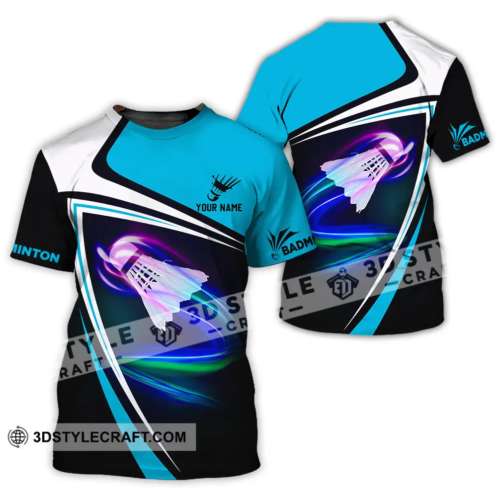 Unisex Shirt - Custom Name Badminton Player Shuttlecock T-Shirt / S T-Shirt