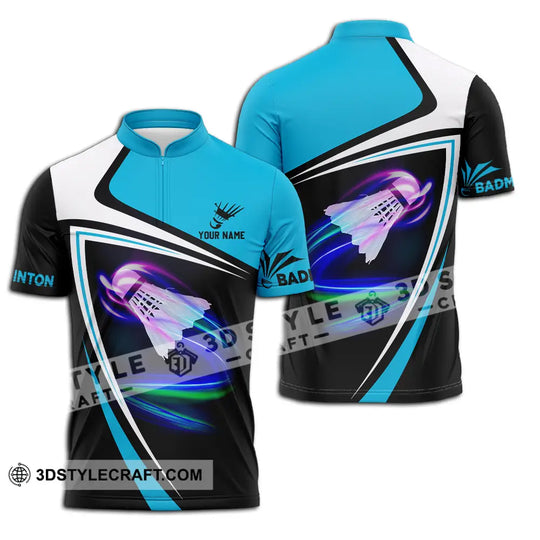 Unisex Shirt - Custom Name Badminton Player Shirt Shuttlecock style option 2