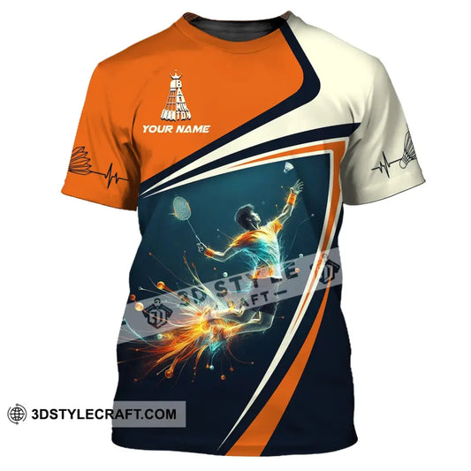 Unisex Shirt Custom Name Badminton Player T-Shirt For Lover Team Uniform / S T-Shirt