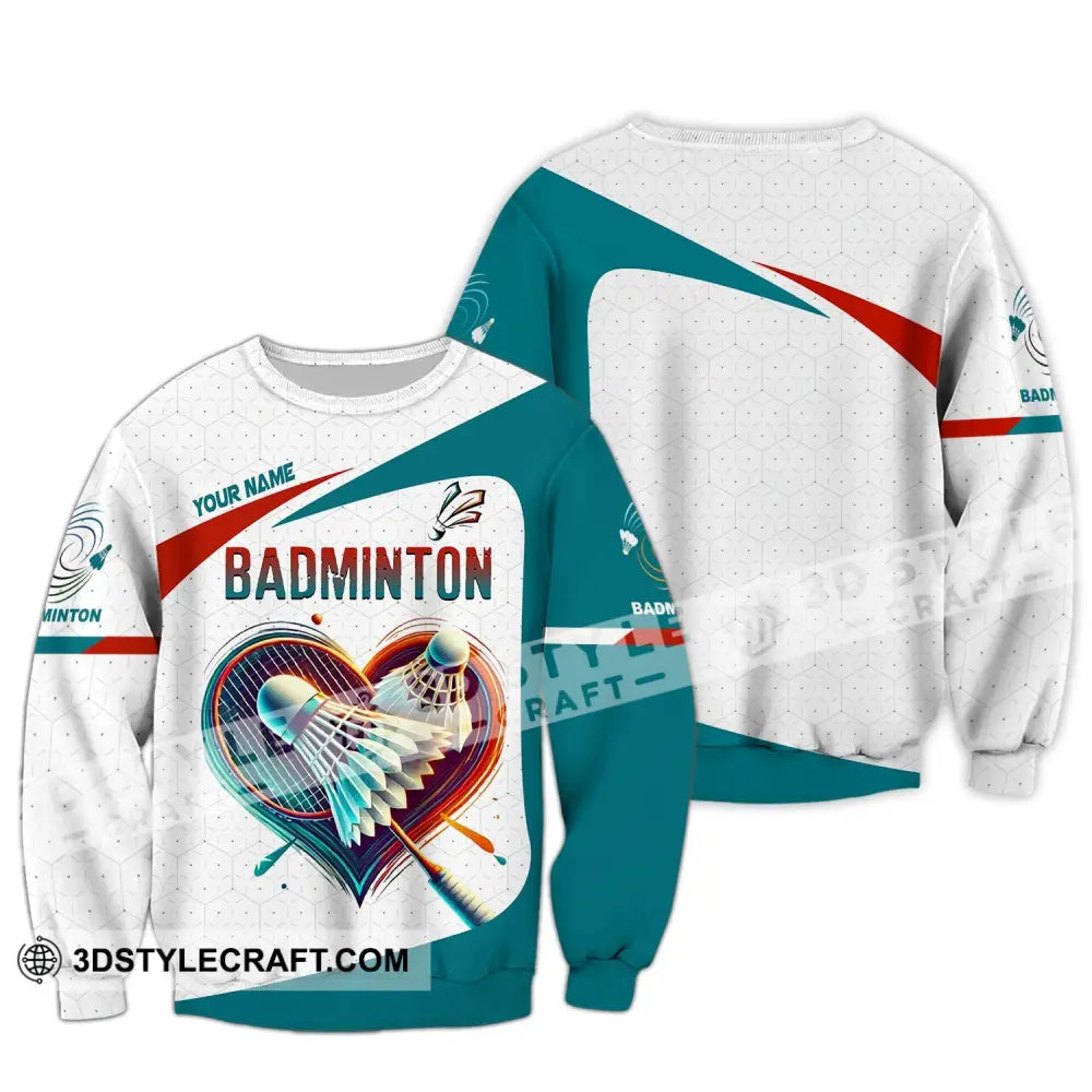 Unisex Shirt Custom Name Badminton T-Shirt For Club Gift Players Long Sleeve / S T-Shirt