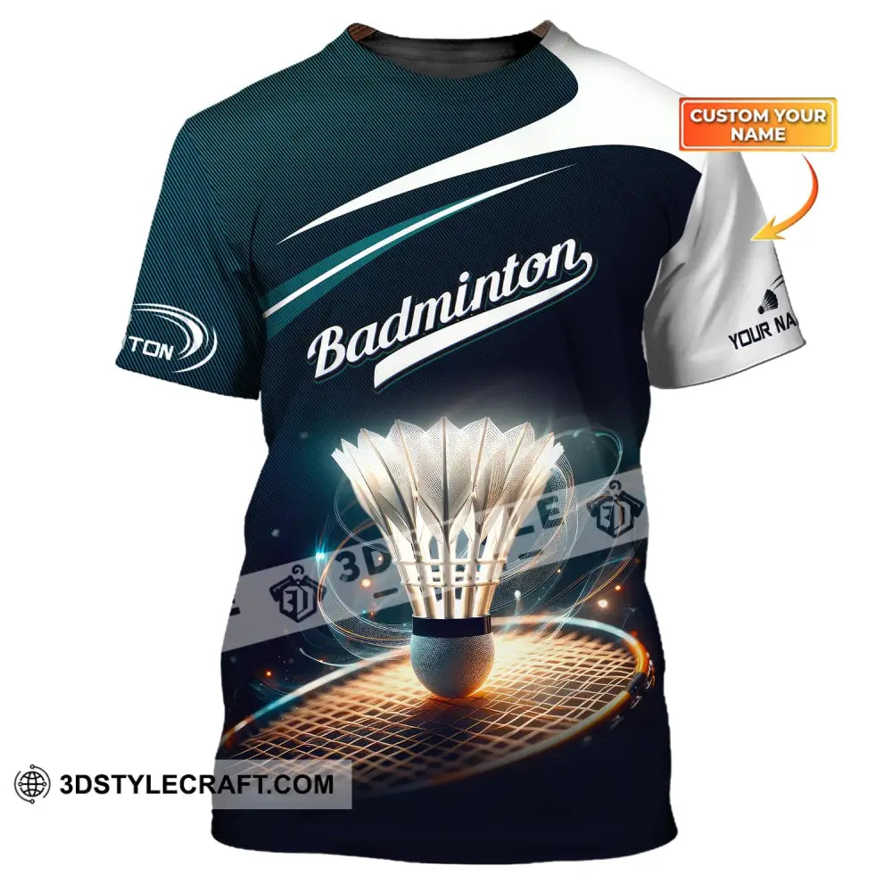 Unisex Shirt Custom Name Badminton T-Shirt Gift For Player