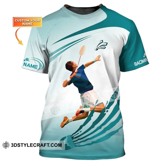 Unisex Shirt Custom Name Badminton T-Shirt Gift For Player / S