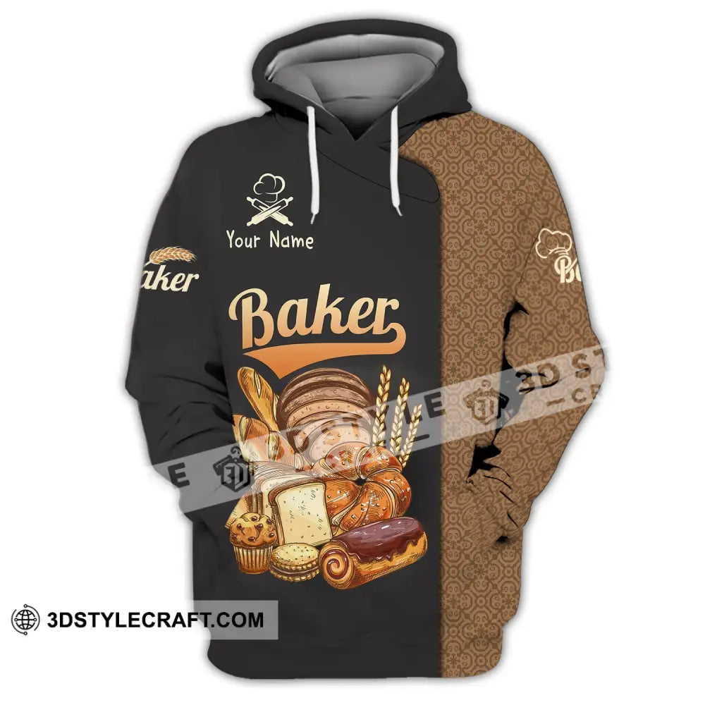 Unisex Shirt Custom Name Baker Bakery Shop Chef Baking Lovers Gift Hoodie / S T-Shirt