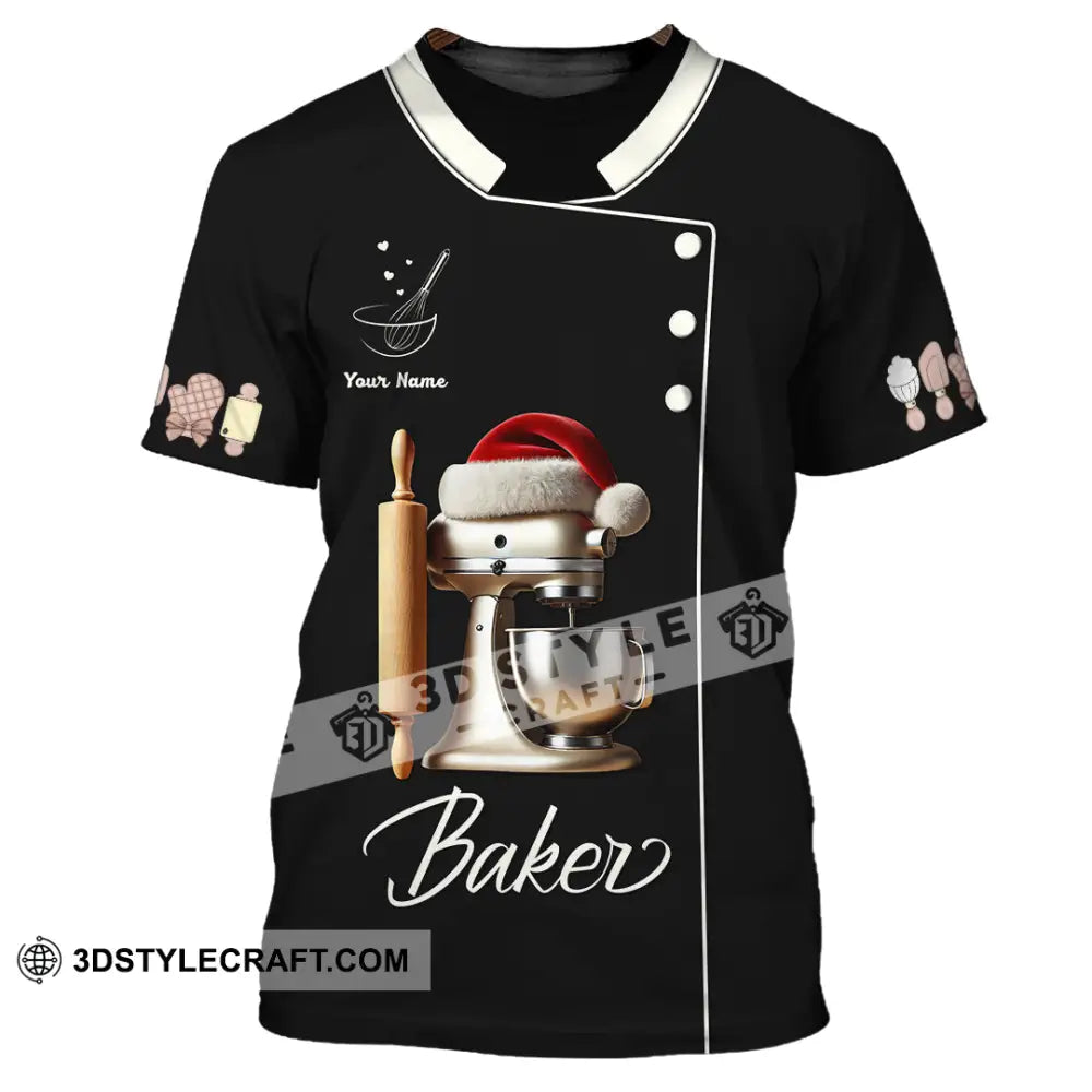 Unisex Shirt Custom Name Baker Bakery Shop T-Shirt Chef Polo Long Sleeve / S T-Shirt