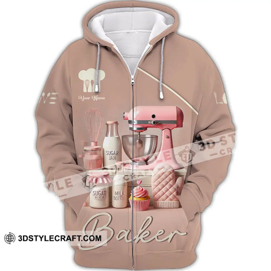 Unisex Shirt, Custom Name Baker Shirt, Bakery Shop T-Shirt, Bakery Chef Polo Long Sleeve style option 3