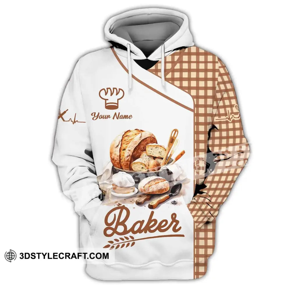 Unisex Shirt Custom Name Baker Bakery Uniform Chef Baking Lovers Gift Hoodie / S T-Shirt