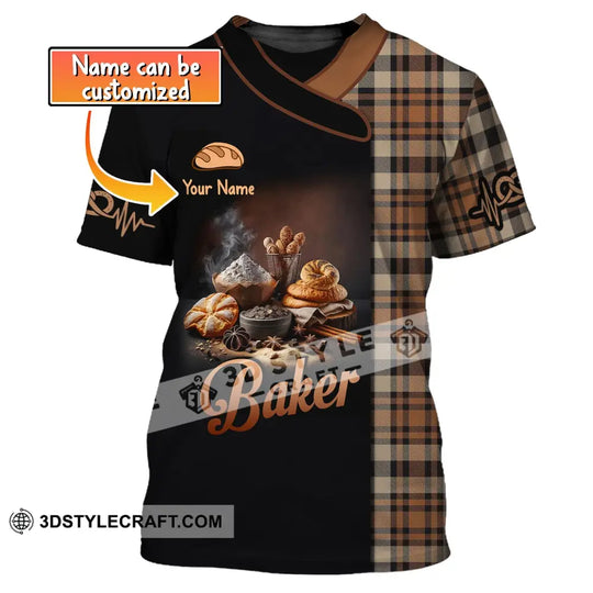 Unisex Shirt, Custom Name Baker Shirt, Baking Lovers Gift, Bakery Chef Shirt style option 1