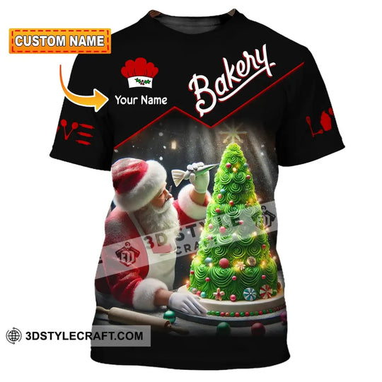 Unisex Shirt, Custom Name Baker Christmas Shirt, Christmas Polo Long Sleeve, Baker Christmas T-Shirt style option 1