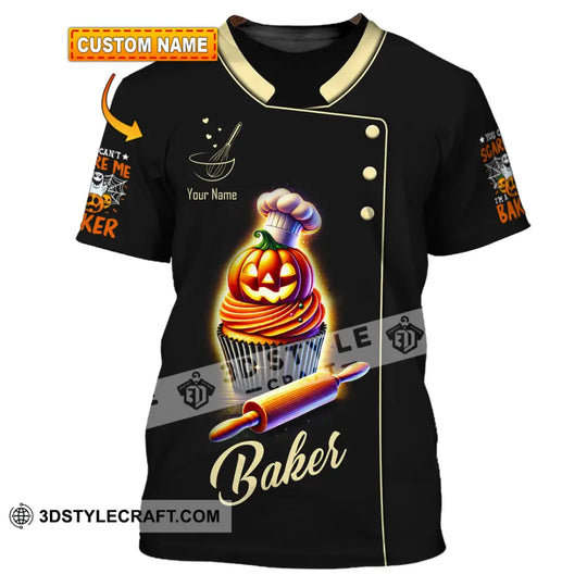Unisex Shirt, Custom Name Baker Halloween Shirt, Baker Halloween Polo Long Sleeve Shirt, Halloween Gift style option 1