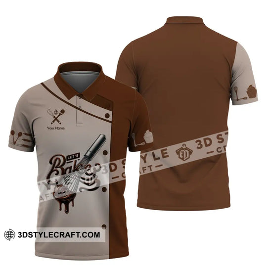 Unisex Shirt, Custom Name Baker Shirt, Let's Bake Shirt, Bakery Shop T-Shirt, Bakery Chef Polo Long Sleeve style option 4