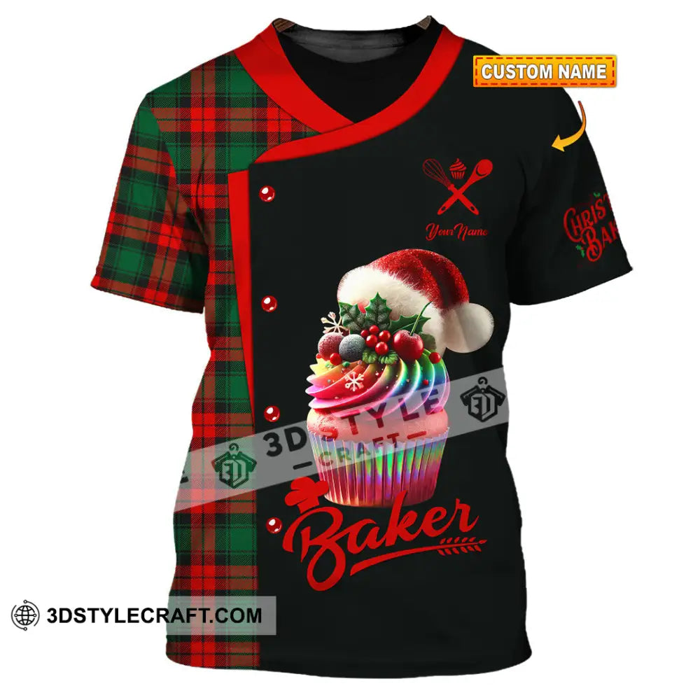 Unisex Shirt Custom Name Baker Merry Christmas Gift T-Shirt