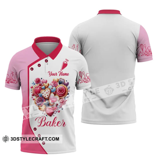 Unisex Shirt, Custom Name Bakery Shirt, Bakery Apparel, Bakery Chef Polo Long Sleeve, Bakery Shop T-Shirt style option 4