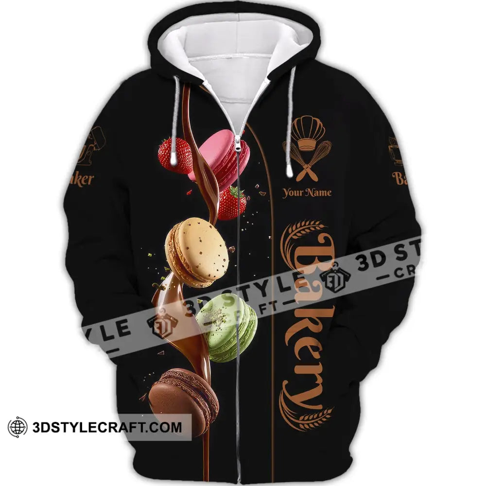 Unisex Shirt Custom Name Bakery Chef Shop T-Shirt Gift Zipper Hoodie / S