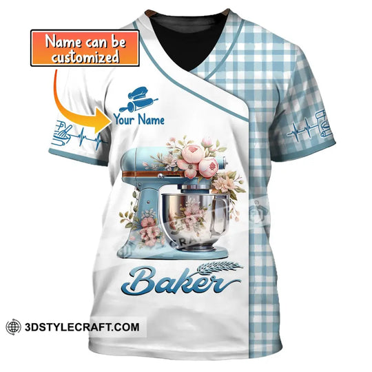Unisex Shirt, Custom Name Bakery Shirt, Bakery Love Apparel, Bakery Chef Polo Long Sleeve, Bakery Shop T-Shirt style option 1