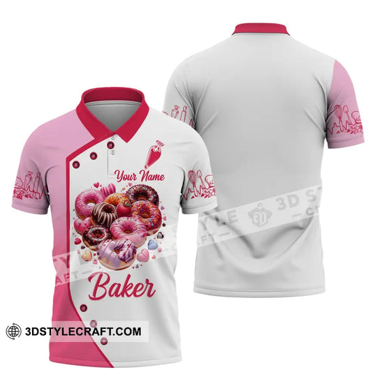 Unisex Shirt, Custom Name Bakery Shirt, Bakery Love Apparel, Bakery Chef Polo Long Sleeve, Bakery Shop T-Shirt style option 4