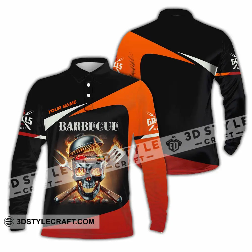 Unisex Shirt Custom Name Barbecue Love Long Sleeve Polo / S T-Shirt