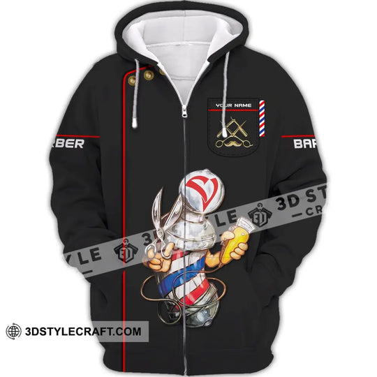 Unisex Shirt, Custom Name Barber Shirt, Hairstylist Apparel, T-Shirt For Barber Shop style option 3