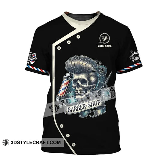 Unisex Shirt, Custom Name Barber Shirt, Barber Polo Long Sleeve, Barber Shop Uniform style option 2