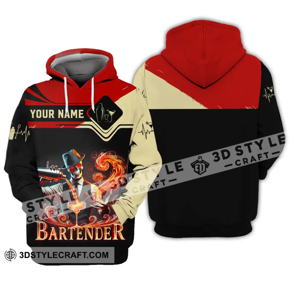 Unisex Shirt Custom Name Bartender Christmas Gift Hoodie / S T-Shirt