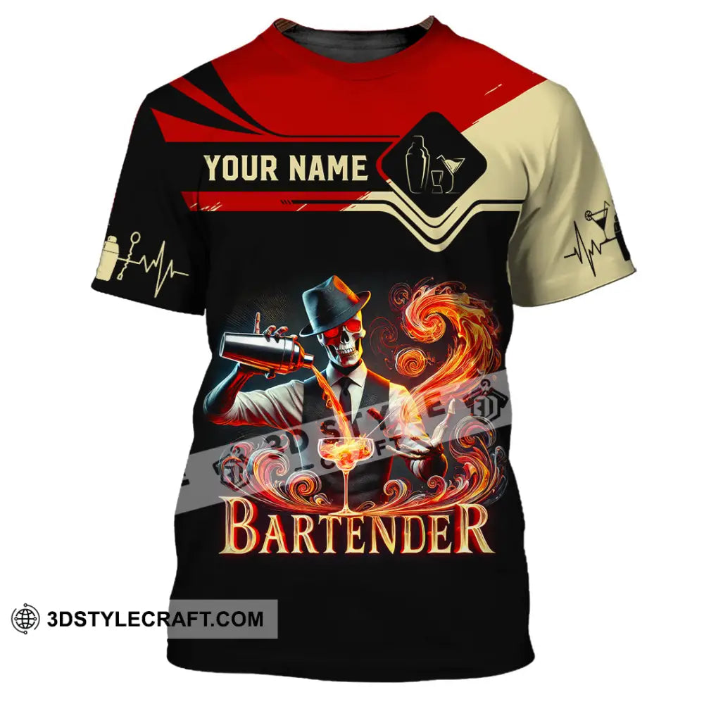 Unisex Shirt Custom Name Bartender Christmas Gift T-Shirt / S T-Shirt