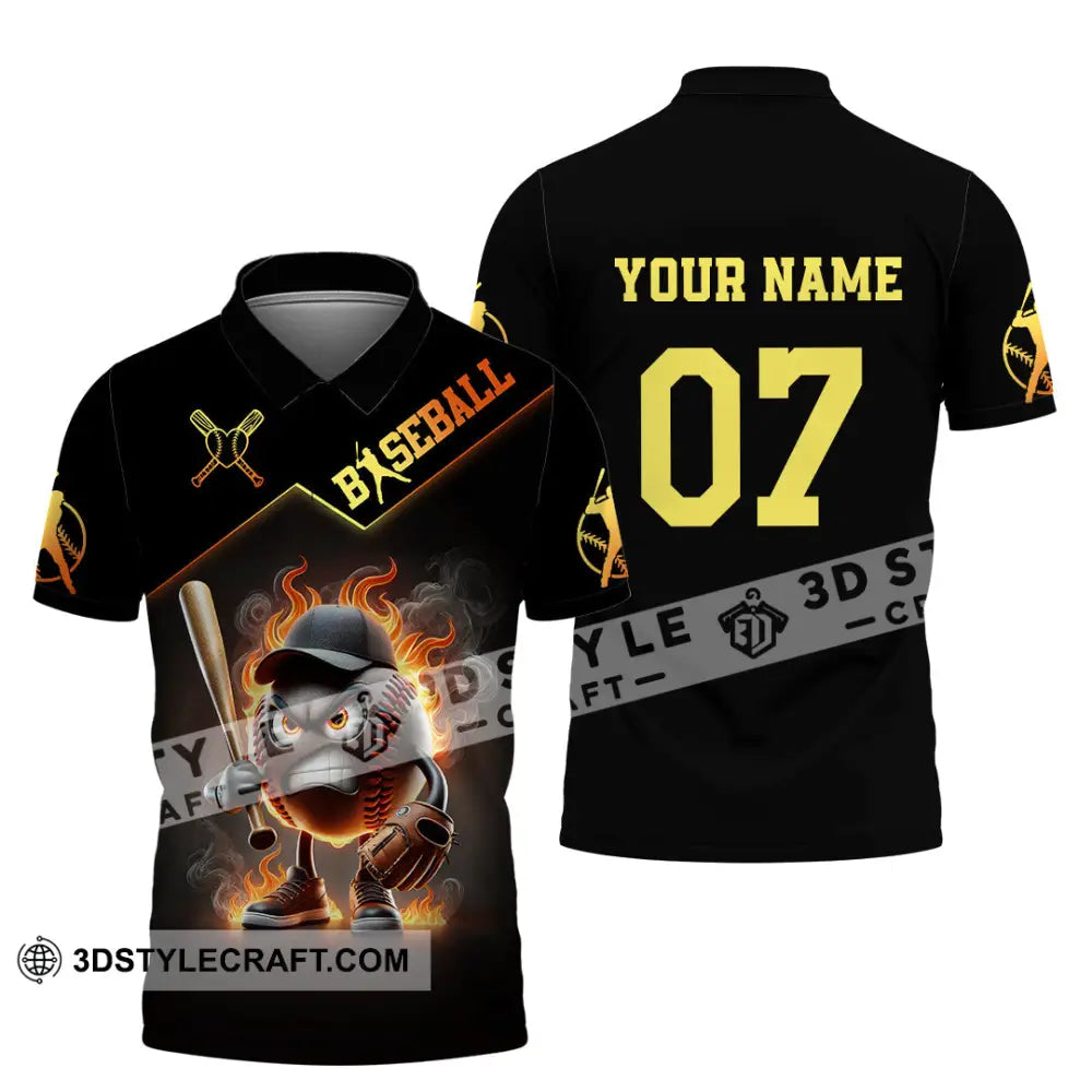 Unisex Shirt Custom Name Baseball Polo Long Sleeve Gift / S T-Shirt