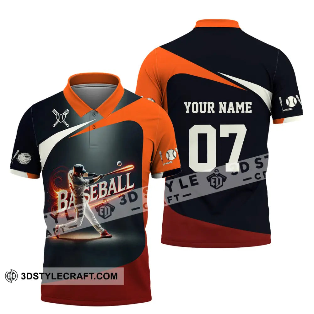 Unisex Shirt Custom Name Baseball Polo Long Sleeve Gift / S T-Shirt