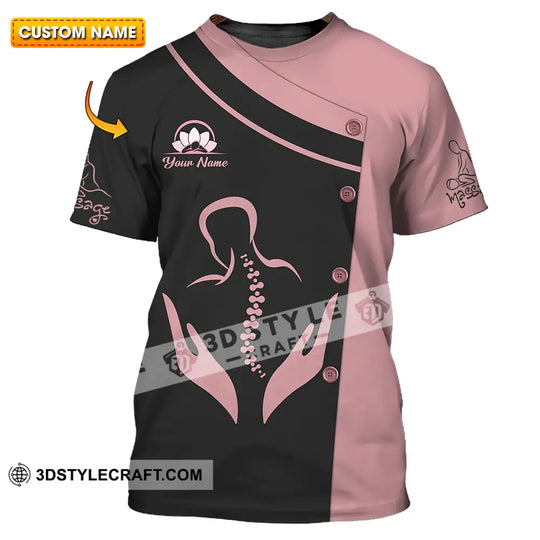 Unisex Shirt - Custom Name Basic Shirt, Massage Therapist Lotus style option 1