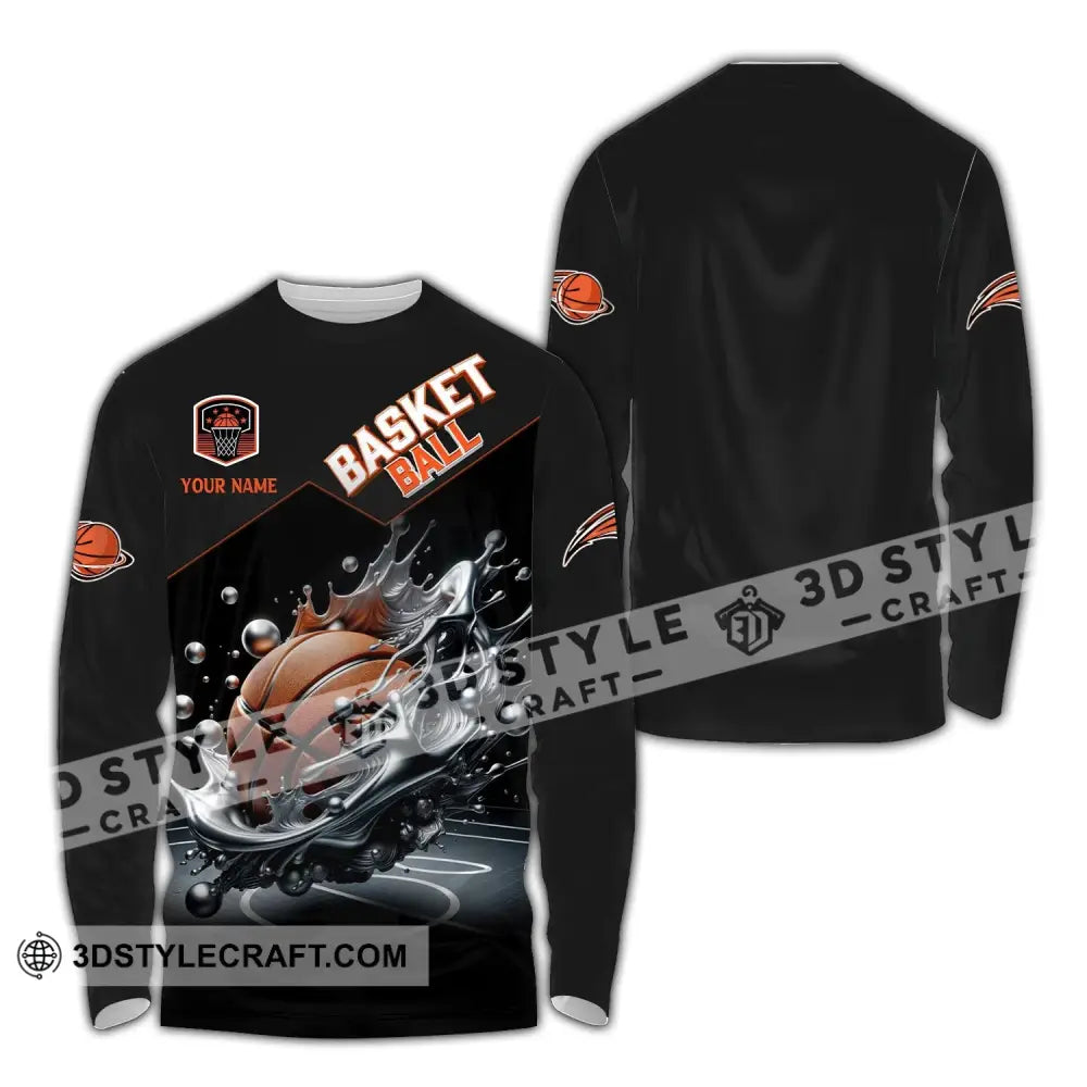 Unisex Shirt Custom Name Basketball Club Uniform T-Shirt Long Sleeve / S