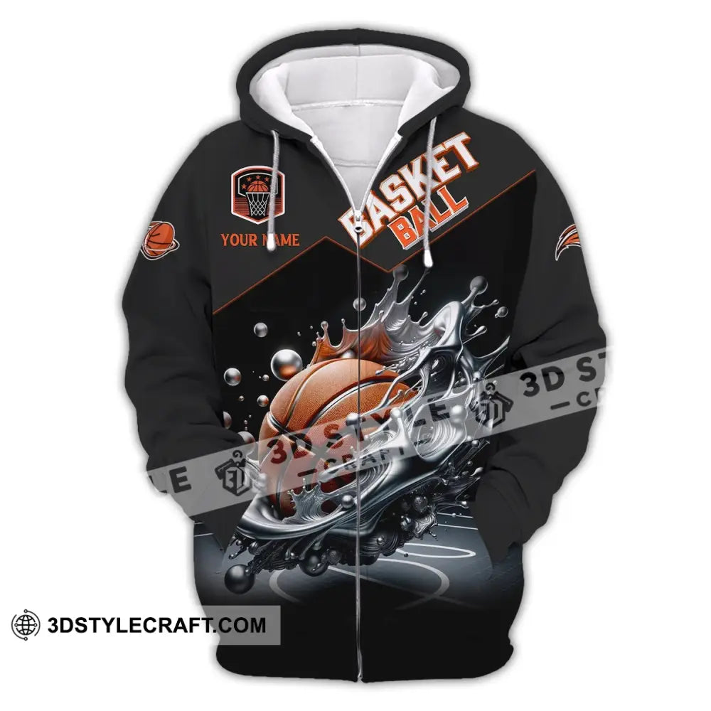 Unisex Shirt Custom Name Basketball Club Uniform T-Shirt Zipper Hoodie / S