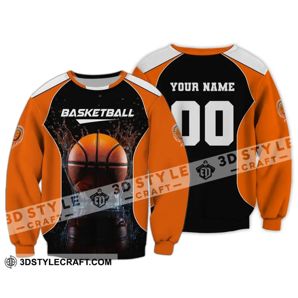 Unisex Shirt Custom Name Basketball T-Shirt Gift For Player Long Sleeve / S