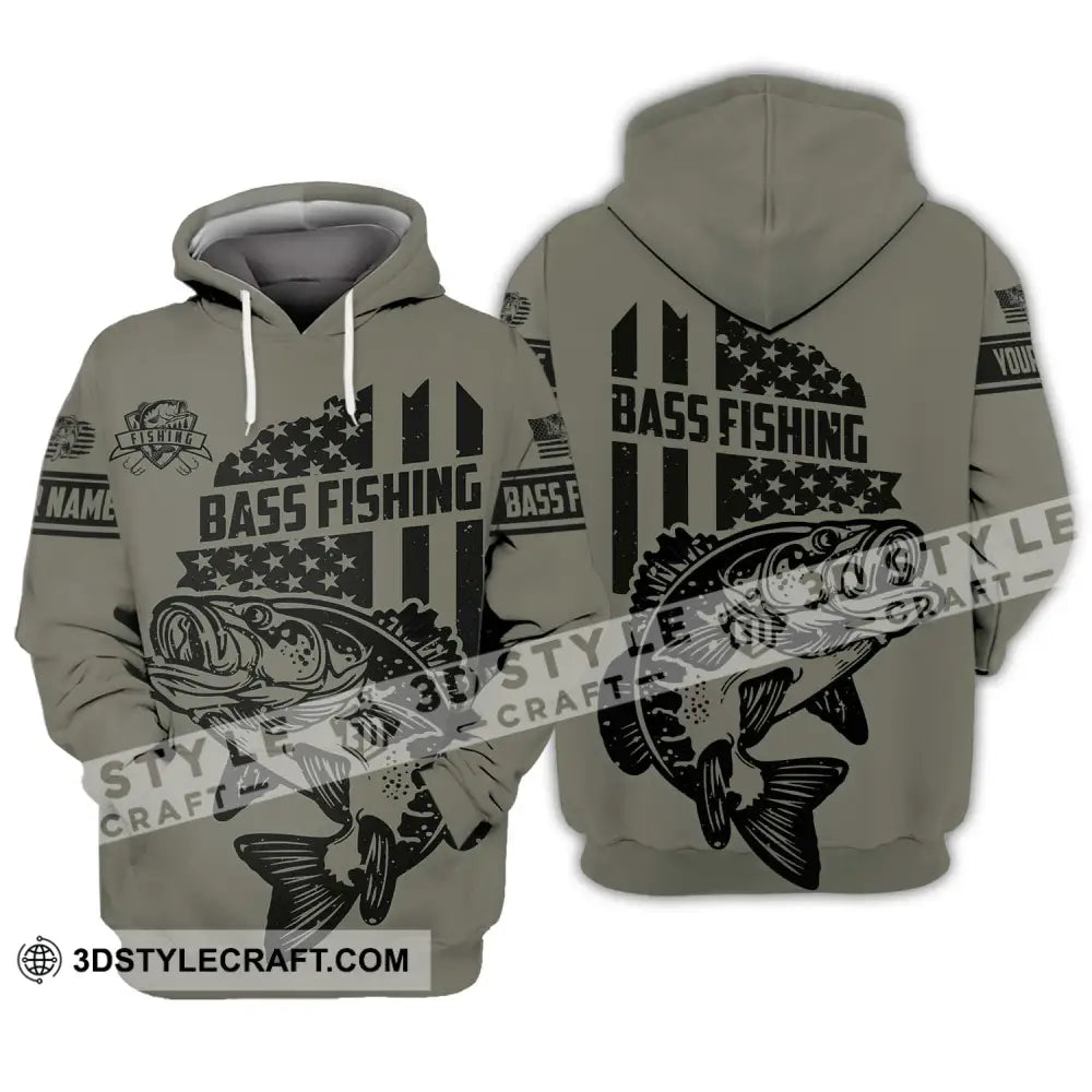 Unisex Shirt - Custom Name Bass Fishing Hoodie / S T-Shirt