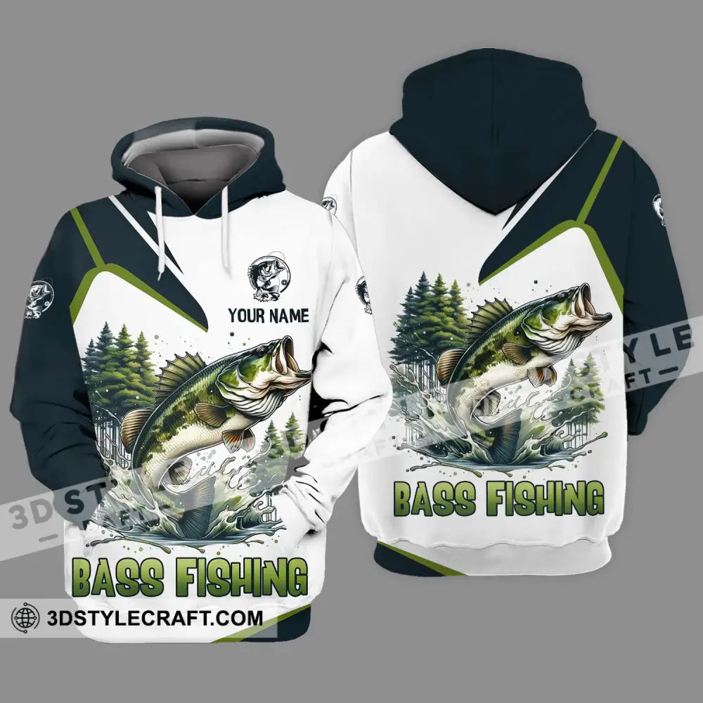 Unisex Shirt - Custom Name Bass Fishing Lake In The Forest Hoodie / S T-Shirt