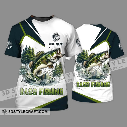 Unisex Shirt - Custom Name Bass Fishing Lake In The Forest T-Shirt / S T-Shirt