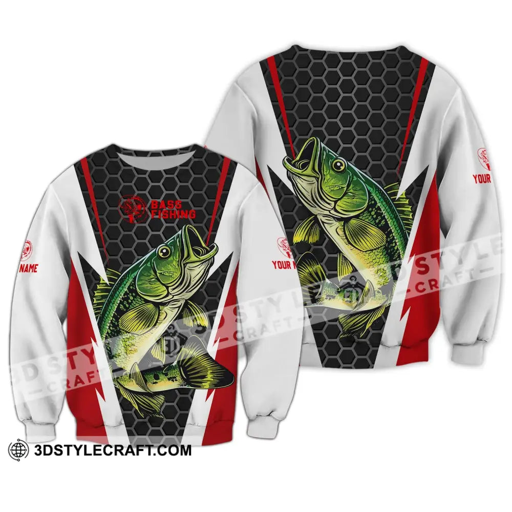 Unisex Shirt - Custom Name Bass Fishing Long Sleeve / S T-Shirt