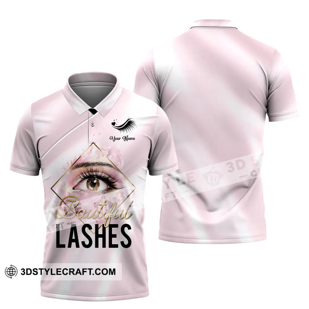 Unisex Shirt - Custom Name Beautiful Lashes Polo / S T-Shirt