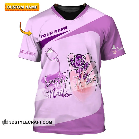 Unisex Shirt - Custom Name Shirt Beauty Nails Artist style option 1