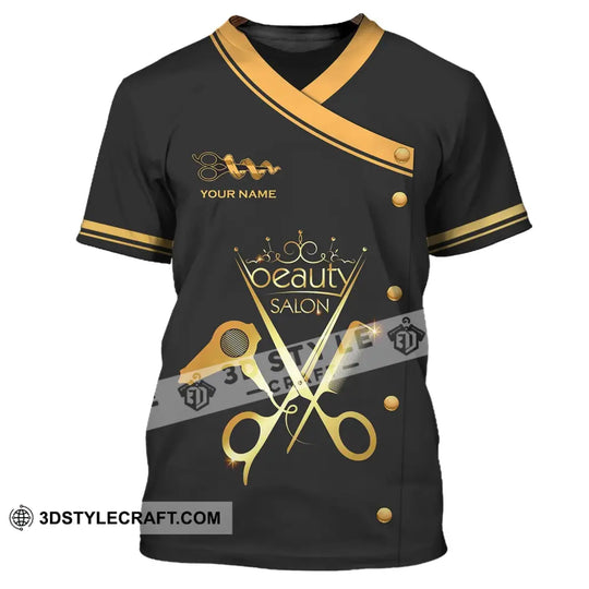 Unisex Shirt - Custom Name Shirt - Beauty Salon, Gift For Hairdresser style option 2