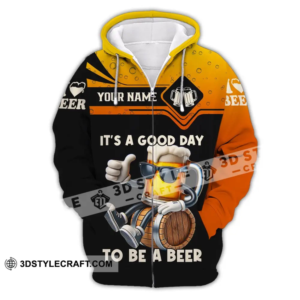 Unisex Shirt Custom Name Beer Gift For Lover Zipper Hoodie / S T-Shirt